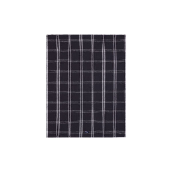 Checked Linen/Cotton Kitchen Towel, black/white, Lexington