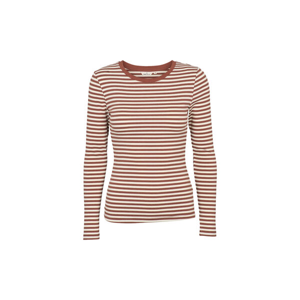 Ludmilla LS Tee, mink / whisper white / mink, Basic Apparel