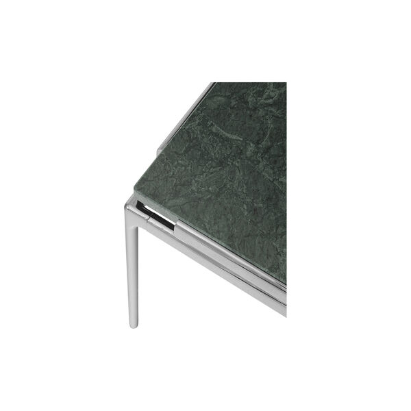 Sett LN11 Coffee Table, verde guatemala marble/dark chrome, &Tradition