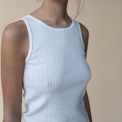 Irene pointelle top, white, Studio Feder