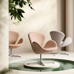 Svanen™ 3320 loungestol, creme/brown 0428, Fritz Hansen