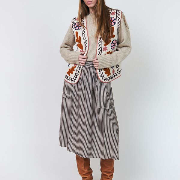 AkaneLL Midi Skirt, beige, Lollys Laundry