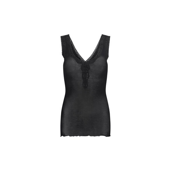Cotton Lacey Top, black, Seamless Basic