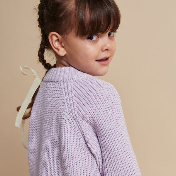 Knitted Classic Rib Blouse, lavender, Copenhagen Colors Organics