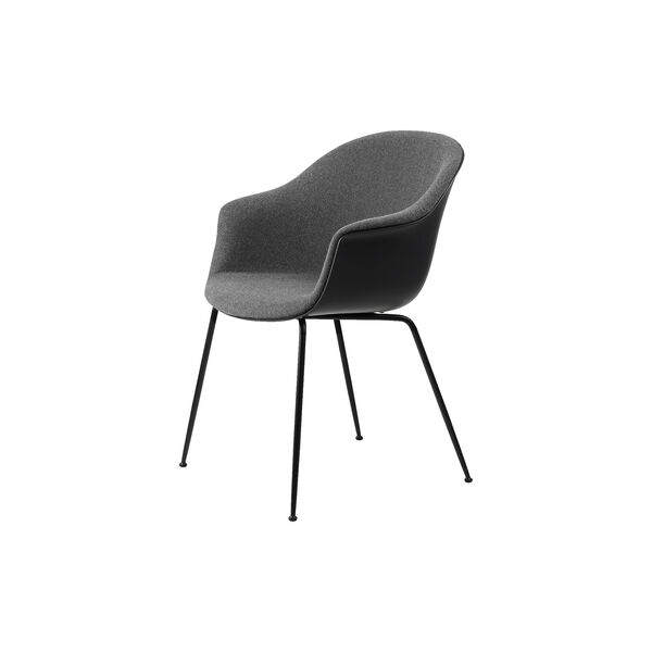Bat Dining Chair Front Upholstered, Hallingdal 173/black matt, GUBI