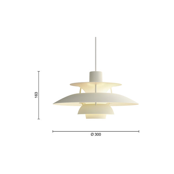 PH 5 Mini Monochrome pendel, monochrome pale pewter, Louis Poulsen