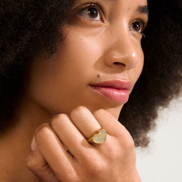 EMMETT ring, guldbelagt, Pilgrim