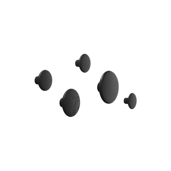 Dots Wood 5 pcs., black, Muuto