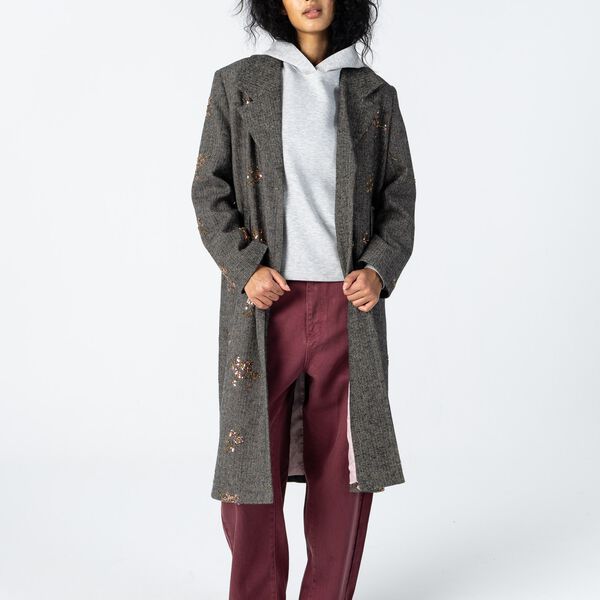 Sequins coat, rose/olive sequins, Coster Copenhagen