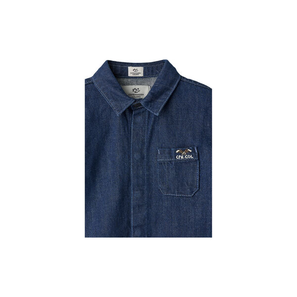 Organic Denim Cowboy Shirt, dark indigo blue washed, Copenhagen Colors Organics