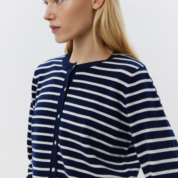 Cardigan, dark blue striped, Sofie Schnoor