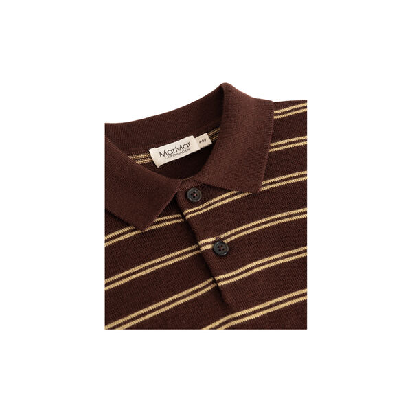 Teno Polo Knitwear, dark wheat stripe, MarMar Copenhagen