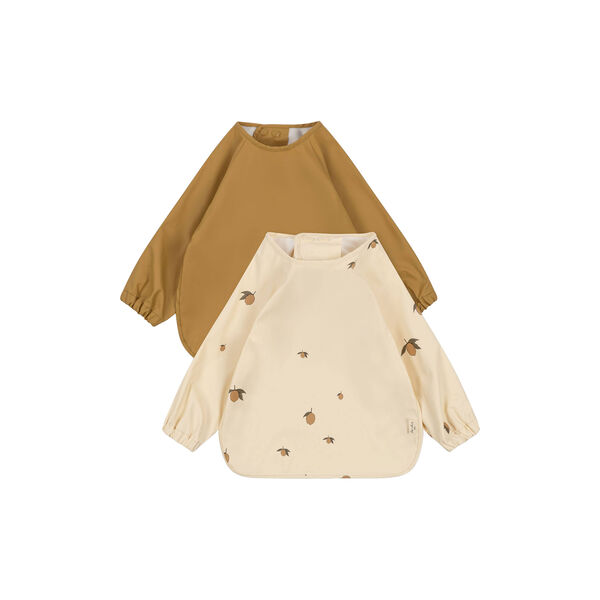 2-pak langærmet hagesmæk, lemon, Konges Sløjd