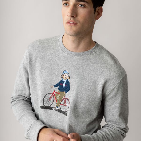 MMGLudvig Crew Sweat, grey melange, MOS MOSH Gallery