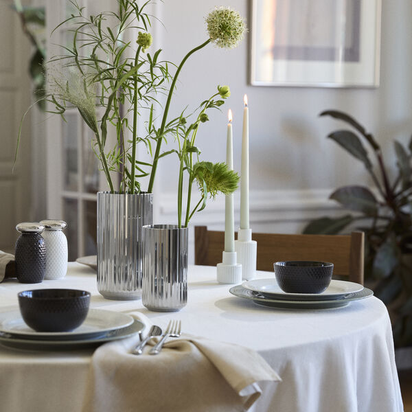 Lyngby Vase 20,5 cm, rustfrit st&aring;l, Lyngby Porcel&aelig;n