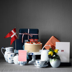 Musselmalet Riflet kande 90 cl, Royal Copenhagen