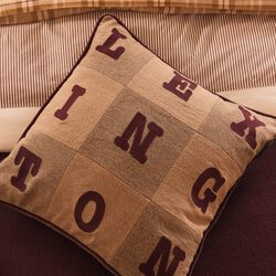 Letter Patch Pillow Cover | Beige/Brown/Fig | Pudebetr&aelig;k, Lexington