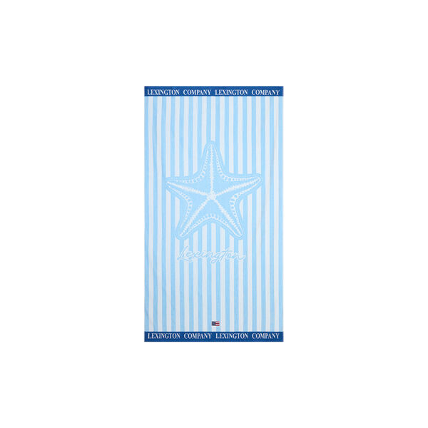 Summer Cotton Velour Beach Towel, blue/white, Lexington