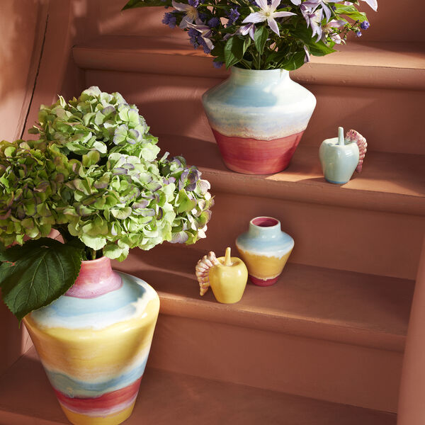 Poppery vase, pink/mint/gul, K&auml;hler