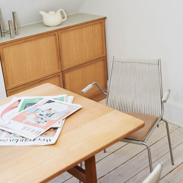 Noel Armrest Chair, steel/nature linen Noel Armrest Chair, steel/nature linen, Thorup Copenhagen
