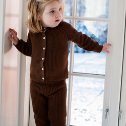 Baby Patent Cardigan, coffee, Serendipity