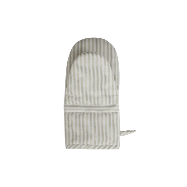 Icons Herringbone Striped Mitten, sage green/white, Lexington