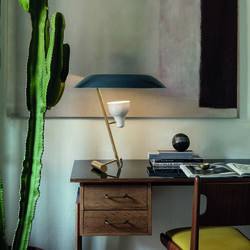 Model 548 Table Lamp, grey/polished brass, Astep