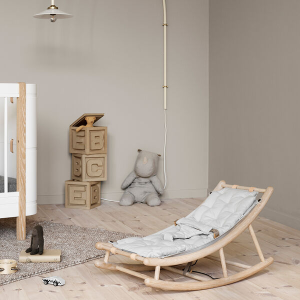 Wood baby & junior vippestol, eg/grå, Oliver Furniture