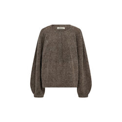 PD-Maddie LS Knit, black coffee melange, Pieszak
