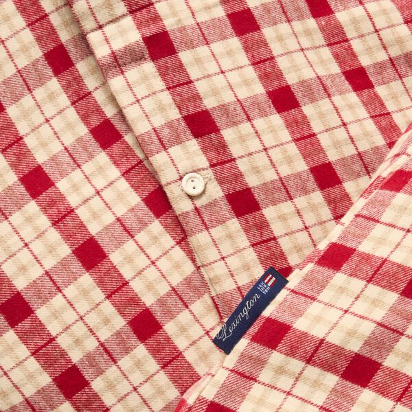 Checked Cotton Flannel Bed Set, red/beige, Lexington