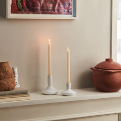 Hvid Riflet lysestage 8 cm, Royal Copenhagen