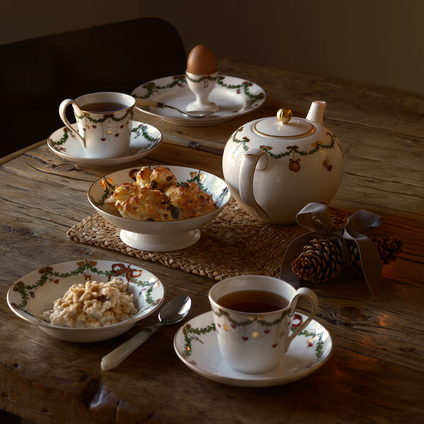 Stjerne Riflet Jul dyb tallerken Ø 17 cm, Royal Copenhagen