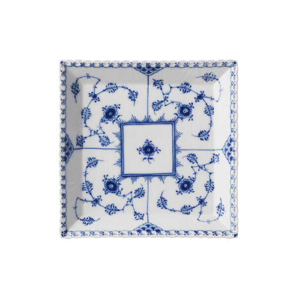 Musselmalet Helblonde lille firkantet fad 14 cm, Royal Copenhagen