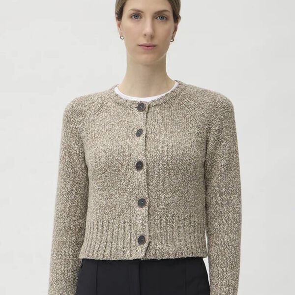 Cardigan i Dixit, beige melange, ELISE GUG