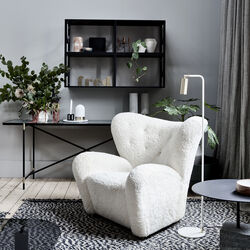 Lektor Floor Lamp, white/brass, Rubn