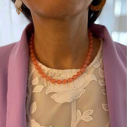 Jasmine small halsk&aelig;de, peach, Nuni Copenhagen