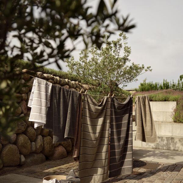 Sauna h&aring;ndkl&aelig;de, olive green/taupe/blue fog, Zone Denmark