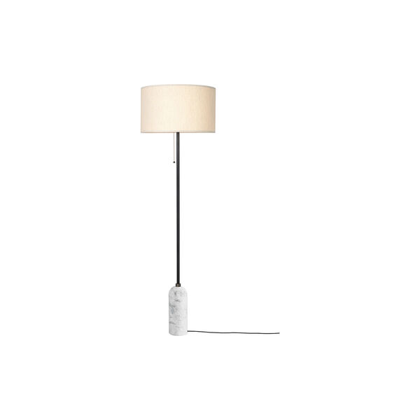 Gravity Floor Lamp, white marble/canvas, GUBI