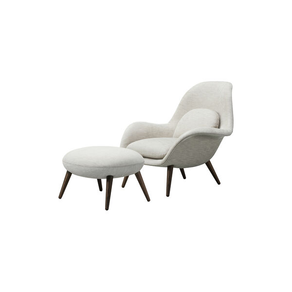 Swoon loungestol og skammel, Maple 222, Fredericia Furniture