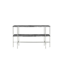 TS Console with 2 Racks, grey emperador marble/steel, GUBI