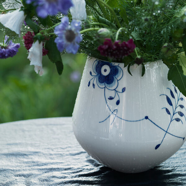 Bl&aring; Mega Riflet vase 20,5 cm, Royal Copenhagen