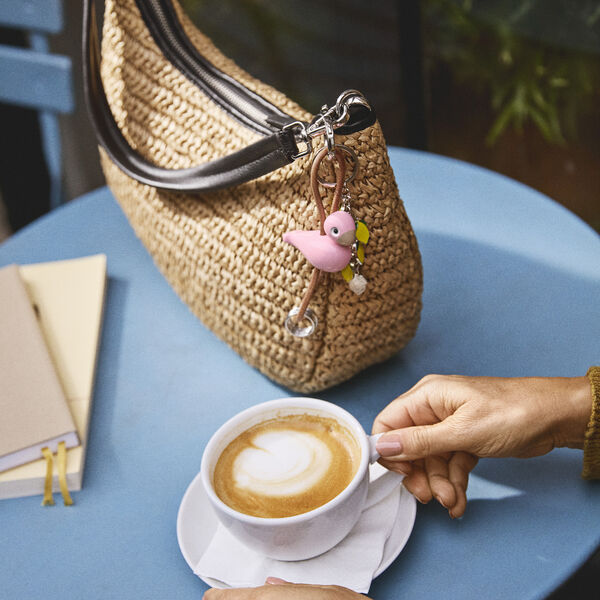 Fugl n&oslash;glering med naturl&aelig;der, rosa, Kay Bojesen Denmark