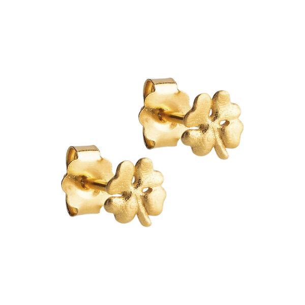 Organic&nbsp;Clover Studs Mini, forgyldt, ENAMEL Copenhagen
