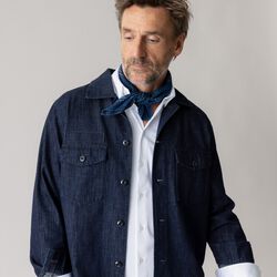 MMGMarcello Chambray Overshirt, indigo blue, MOS MOSH Gallery