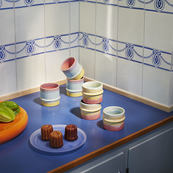 Poppery krus, pink/mint/gul, Kähler