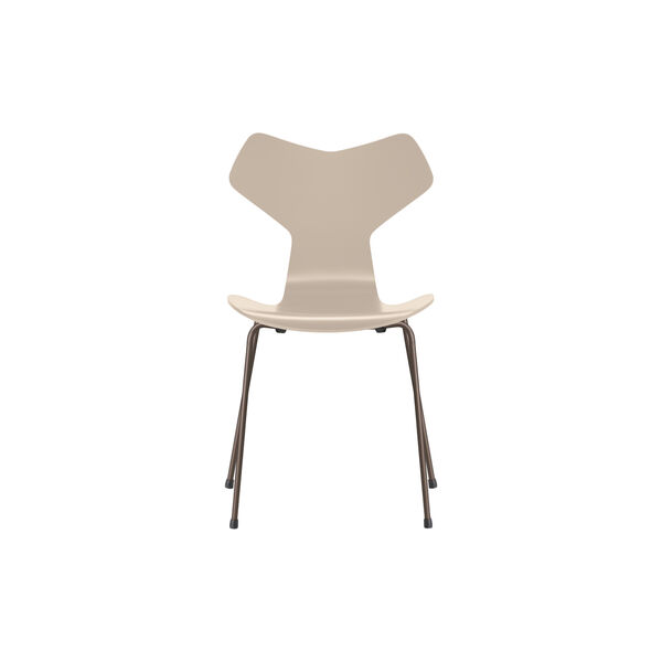 Grand Prix™ 3130 fuldlakeret stol, light beige/brown bronze, Fritz Hansen