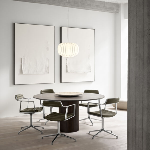 VIPP452 Swivel Chair with Gliders, bosco green/polished aluminium, Vipp