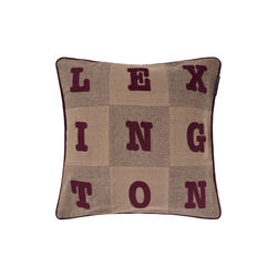 Letter Patch Pillow Cover | Beige/Brown/Fig | Pudebetr&aelig;k, Lexington