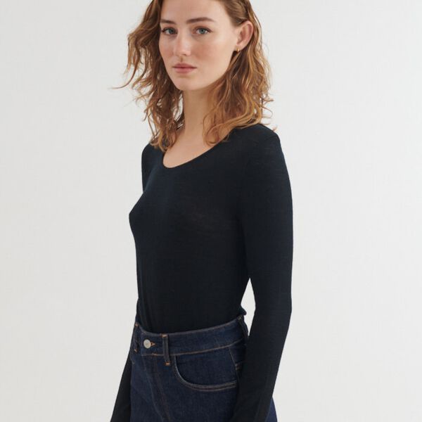 Rinja LS Tee, black, Basic Apparel