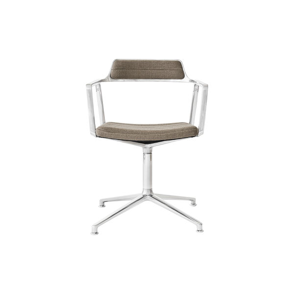 VIPP452 Swivel Chair with Gliders, dark sand/polished aluminium, Vipp